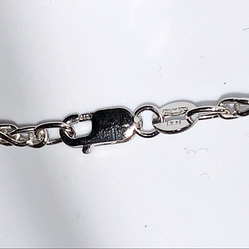 14KT WG 16" chain Franco/Spiga Wheat Chain - Picture 4 of 16
